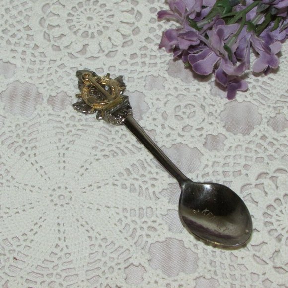 Kearney Vintage Silver Plate Collector Soonq Canada Maple Leaf Ship's Anchor - Picture 1 of 4